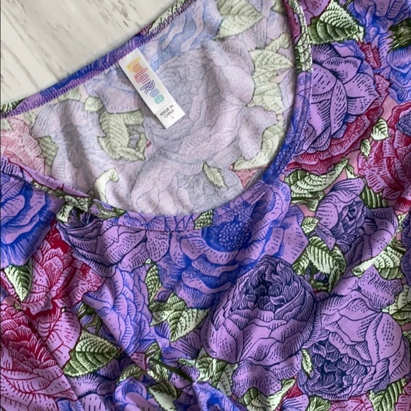LLR Purple Floral Flowy T-shirt - Picture 2 of 3